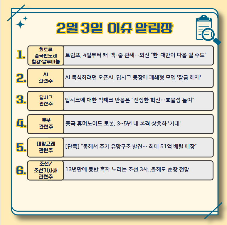 2월3일 이슈 알림장