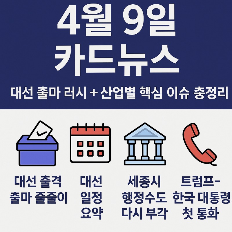 4월9일 주요 뉴스 및 이슈알림장